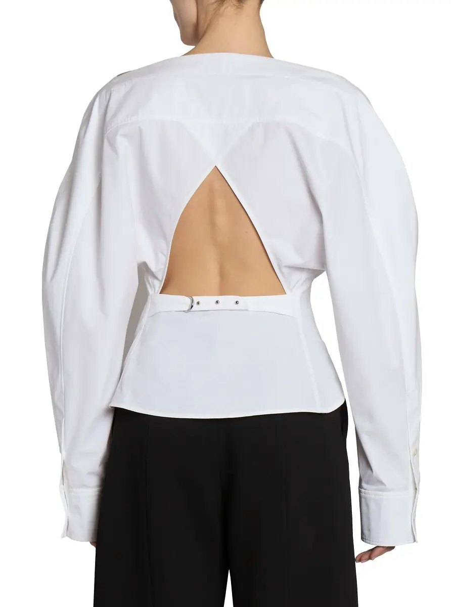 Jacquemus Women's Barco Cotton Blouse - White | Thumbnail 4 Jacquemus Women's Barco Cotton Blouse - White | Thumbnail 4
