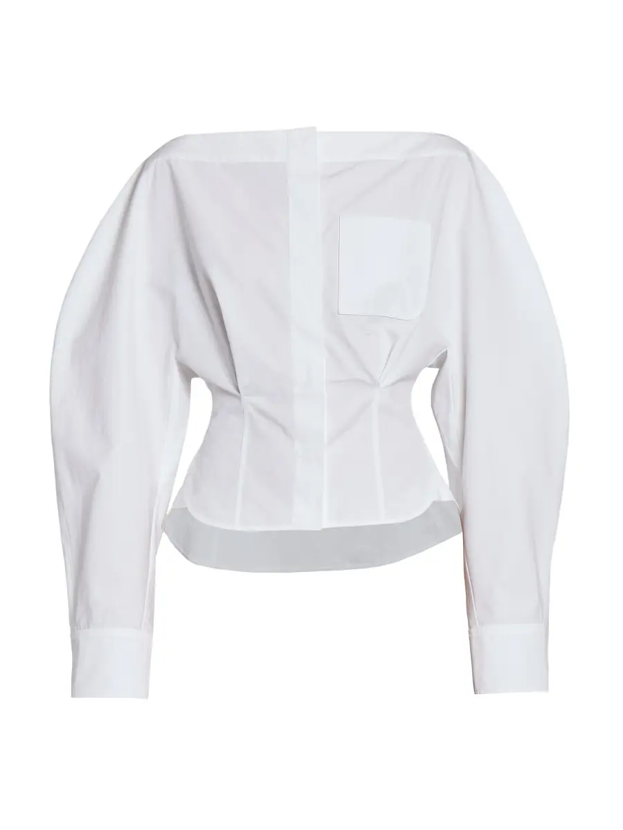 Jacquemus Women's Barco Cotton Blouse - White | Thumbnail 6 Jacquemus Women's Barco Cotton Blouse - White | Thumbnail 6