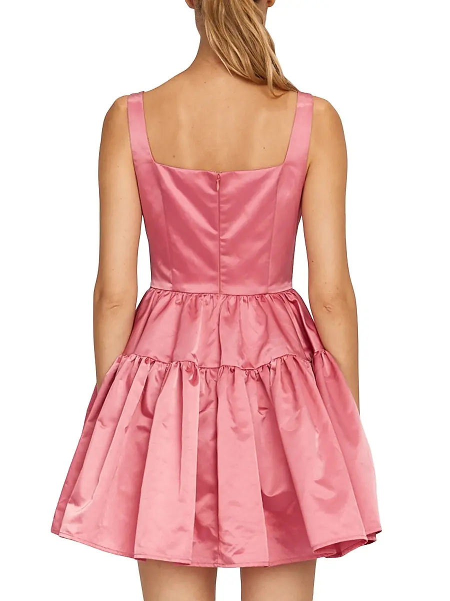 Sau Lee Women's Britney Ruffle Minidress - Rose Pink | Thumbnail 3 Sau Lee Women's Britney Ruffle Minidress - Rose Pink | Thumbnail 3