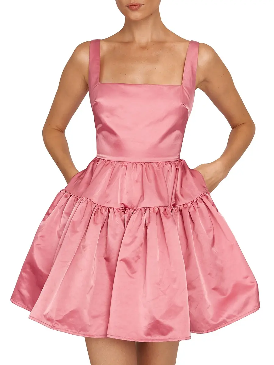 Sau Lee Women's Britney Ruffle Minidress - Rose Pink | Thumbnail 5 Sau Lee Women's Britney Ruffle Minidress - Rose Pink | Thumbnail 5