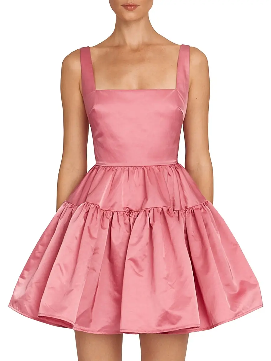 Sau Lee Women's Britney Ruffle Minidress - Rose Pink | Image 1 Sau Lee Women's Britney Ruffle Minidress - Rose Pink | Image 1