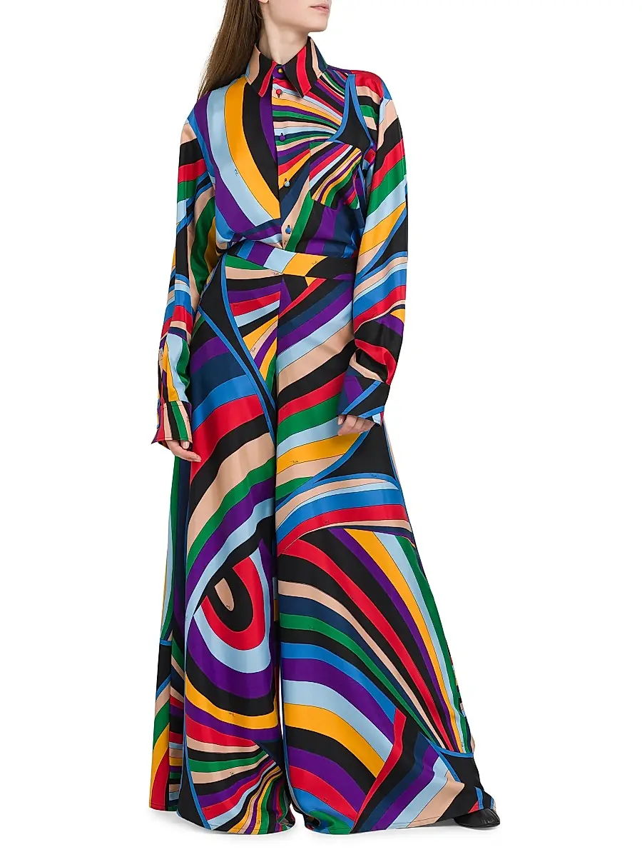 Pucci Women's Parade Silk Twill Shirt - Viola Rosso | Thumbnail 2 Pucci Women's Parade Silk Twill Shirt - Viola Rosso | Thumbnail 2