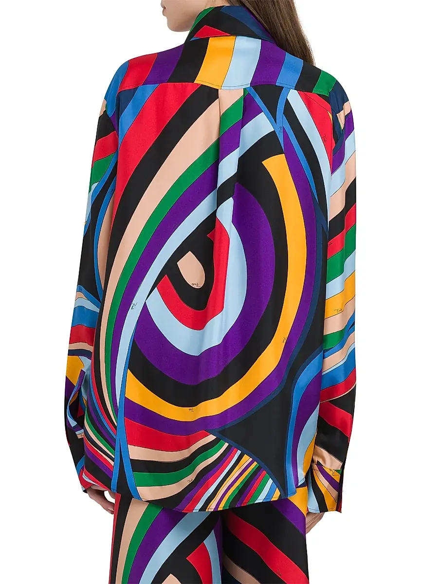 Pucci Women's Parade Silk Twill Shirt - Viola Rosso | Thumbnail 5 Pucci Women's Parade Silk Twill Shirt - Viola Rosso | Thumbnail 5