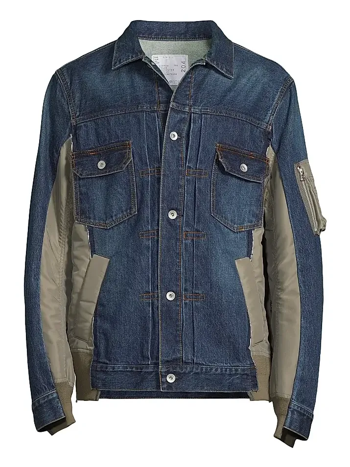 Sacai Men's Denim Mixed-Media Jacket