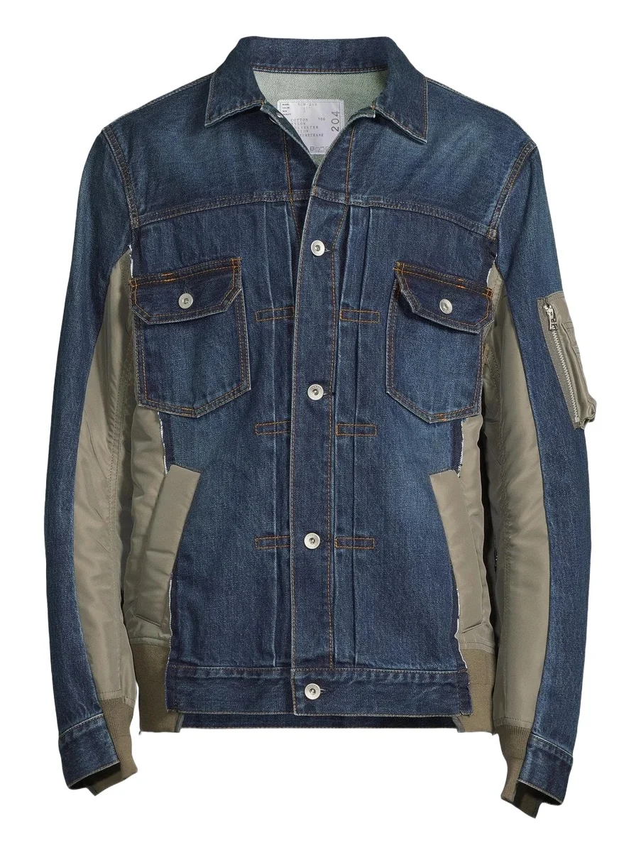 Sacai Men's Denim Mixed-Media Jacket