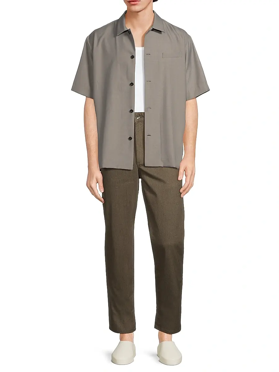 Sacai Men's Wool-Blend Suiting Shirt | Thumbnail 2