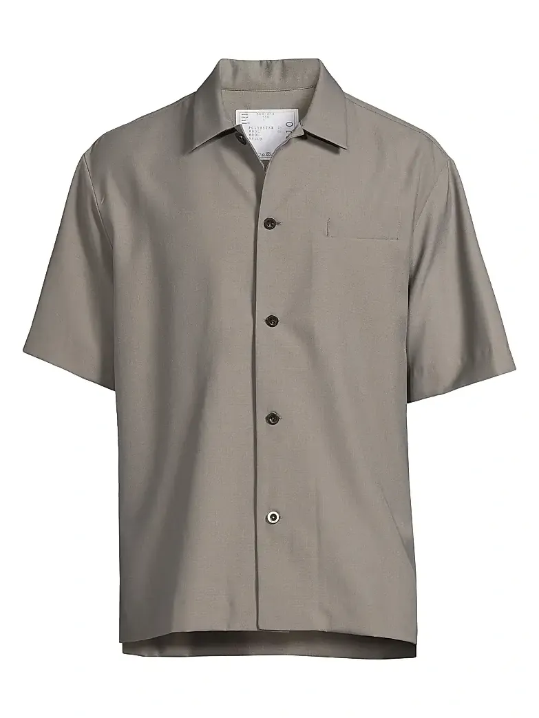 Sacai Men's Wool-Blend Suiting Shirt