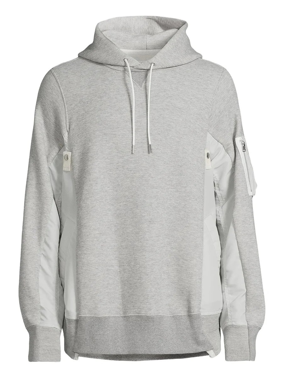 Men's Sponge Sweat Mixed-Media Cotton-Blend Hoodie Men's Sponge Sweat Mixed-Media Cotton-Blend Hoodie