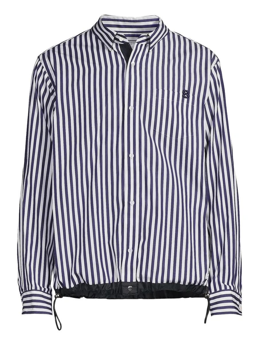 Sacai Men's Thomas Mason Striped Cotton Poplin Shirt