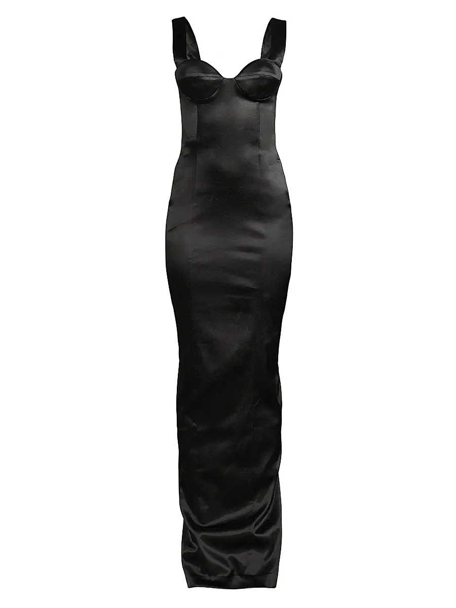 Sau Lee Women's Palmela Sleeveless Satin Gown - Black | Image 1 Sau Lee Women's Palmela Sleeveless Satin Gown - Black | Image 1