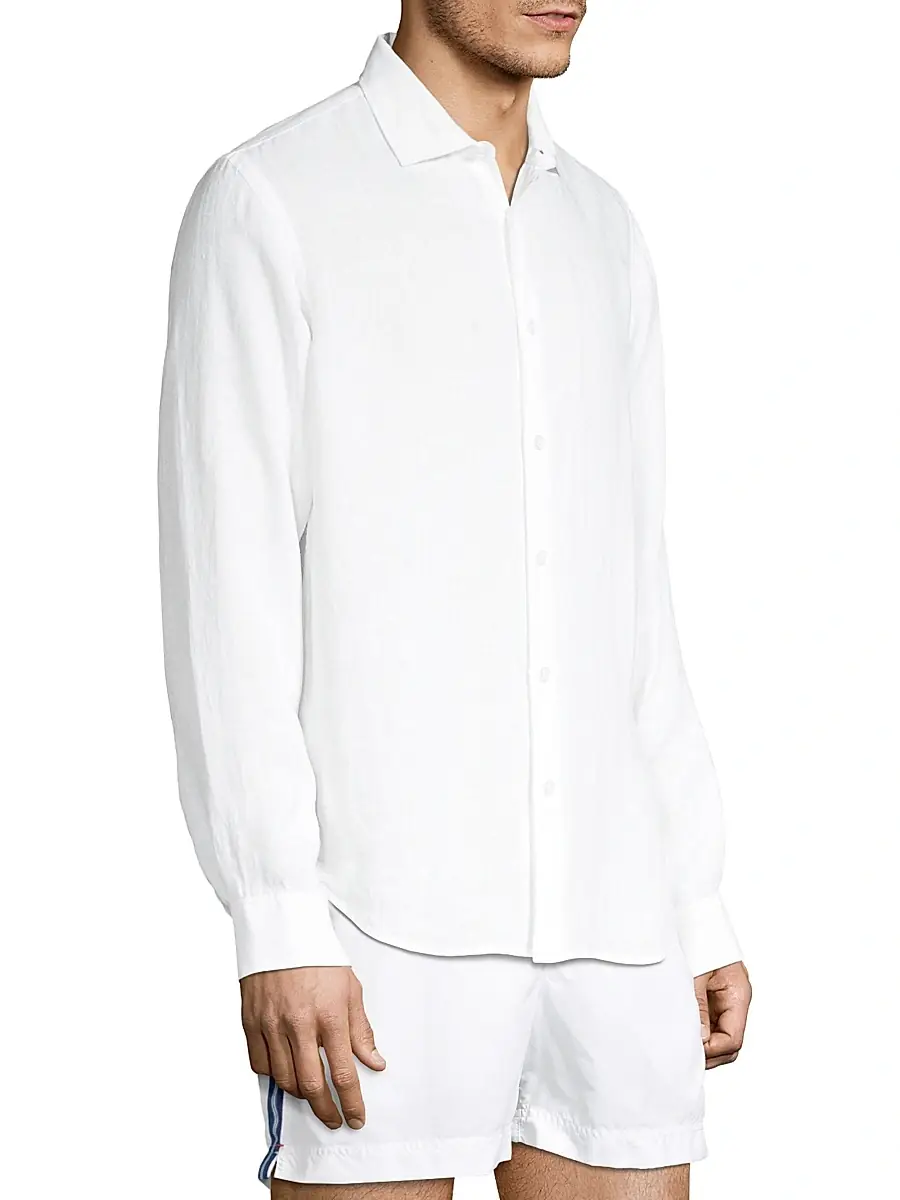Orlebar Brown Men's Giles Linen Shirt | Thumbnail 4 Orlebar Brown Men's Giles Linen Shirt | Thumbnail 4