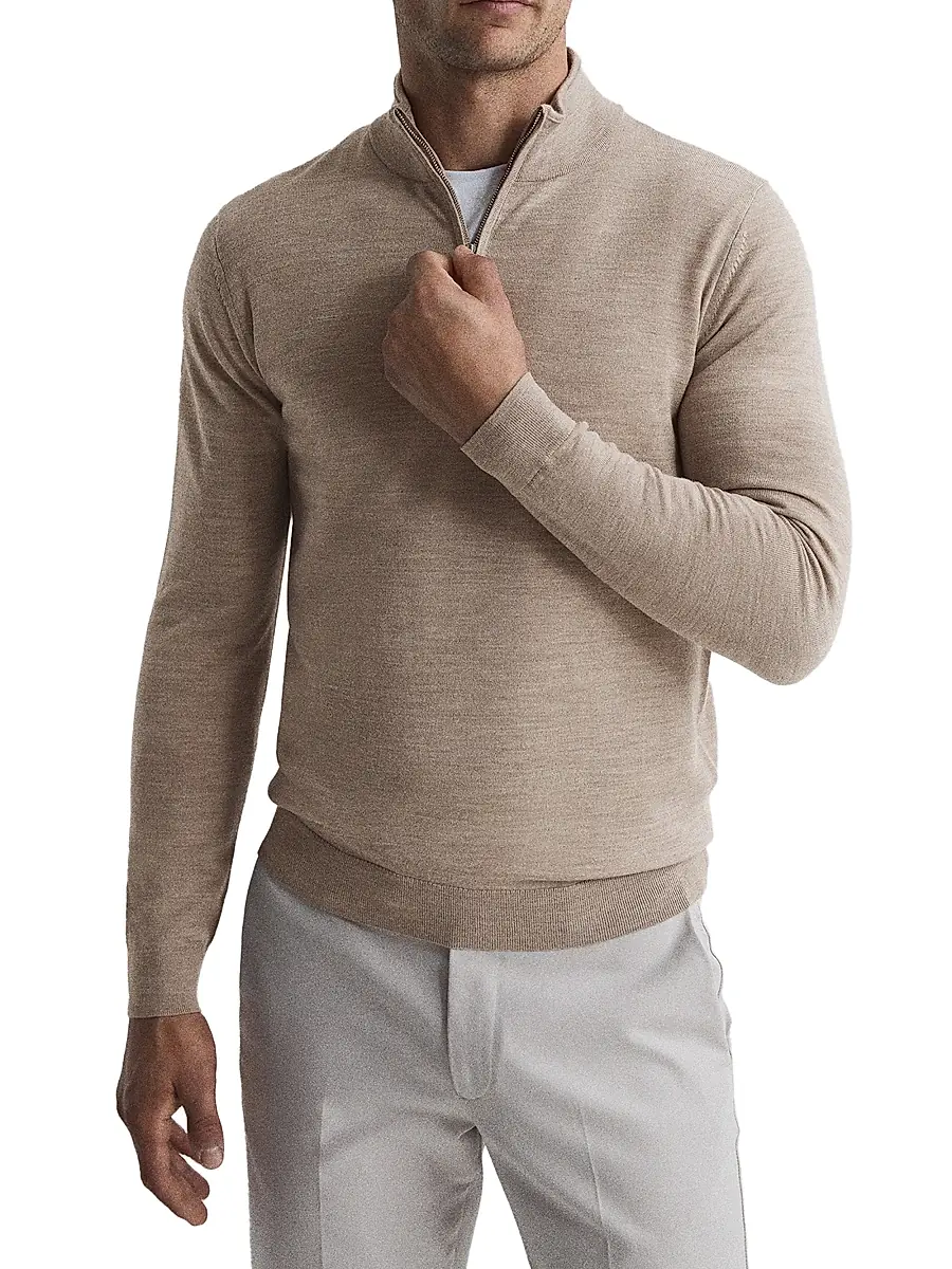 Reiss Men's Blackhall Wool Half-Zip Pullover | Thumbnail 3