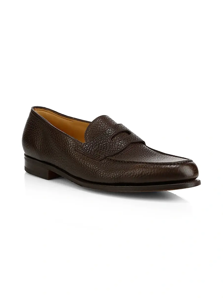 John Lobb Men's Lopez Grain Leather Loafers | Thumbnail 2