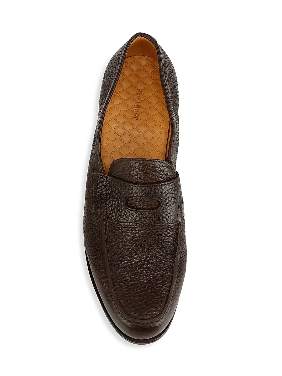 John Lobb Men's Lopez Grain Leather Loafers | Thumbnail 5