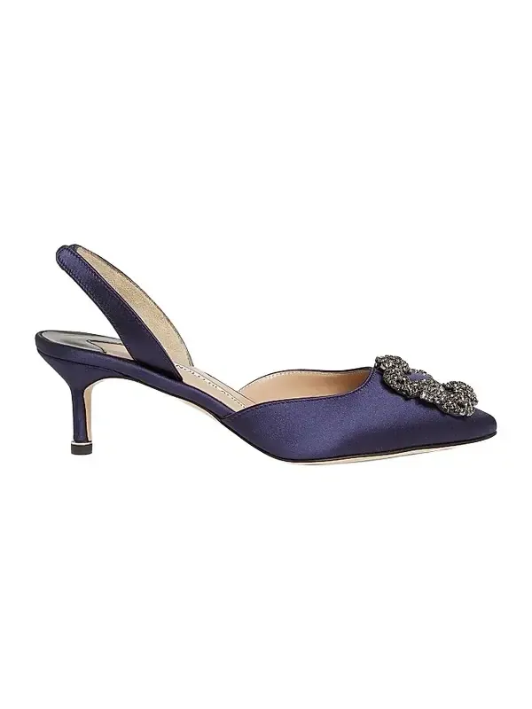 Women's Hangisli 50MM Jewel Buckle Satin Pumps Women's Hangisli 50MM Jewel Buckle Satin Pumps