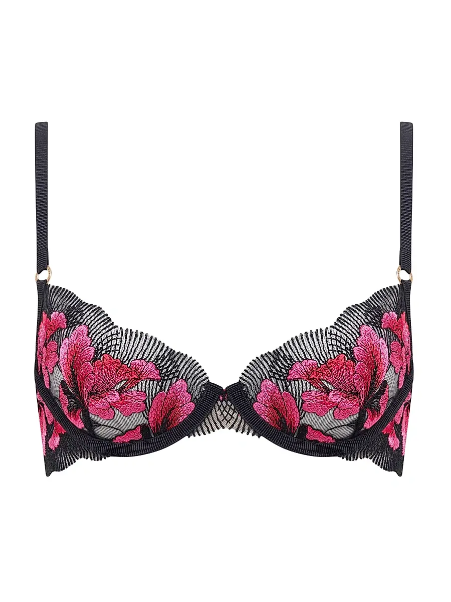 Bluebella Women's Embroidered Floral Underwire Bra - Fuchsia Pink Red Black - Size 38C | Image 1 Bluebella Women's Embroidered Floral Underwire Bra - Fuchsia Pink Red Black - Size 38C | Image 1