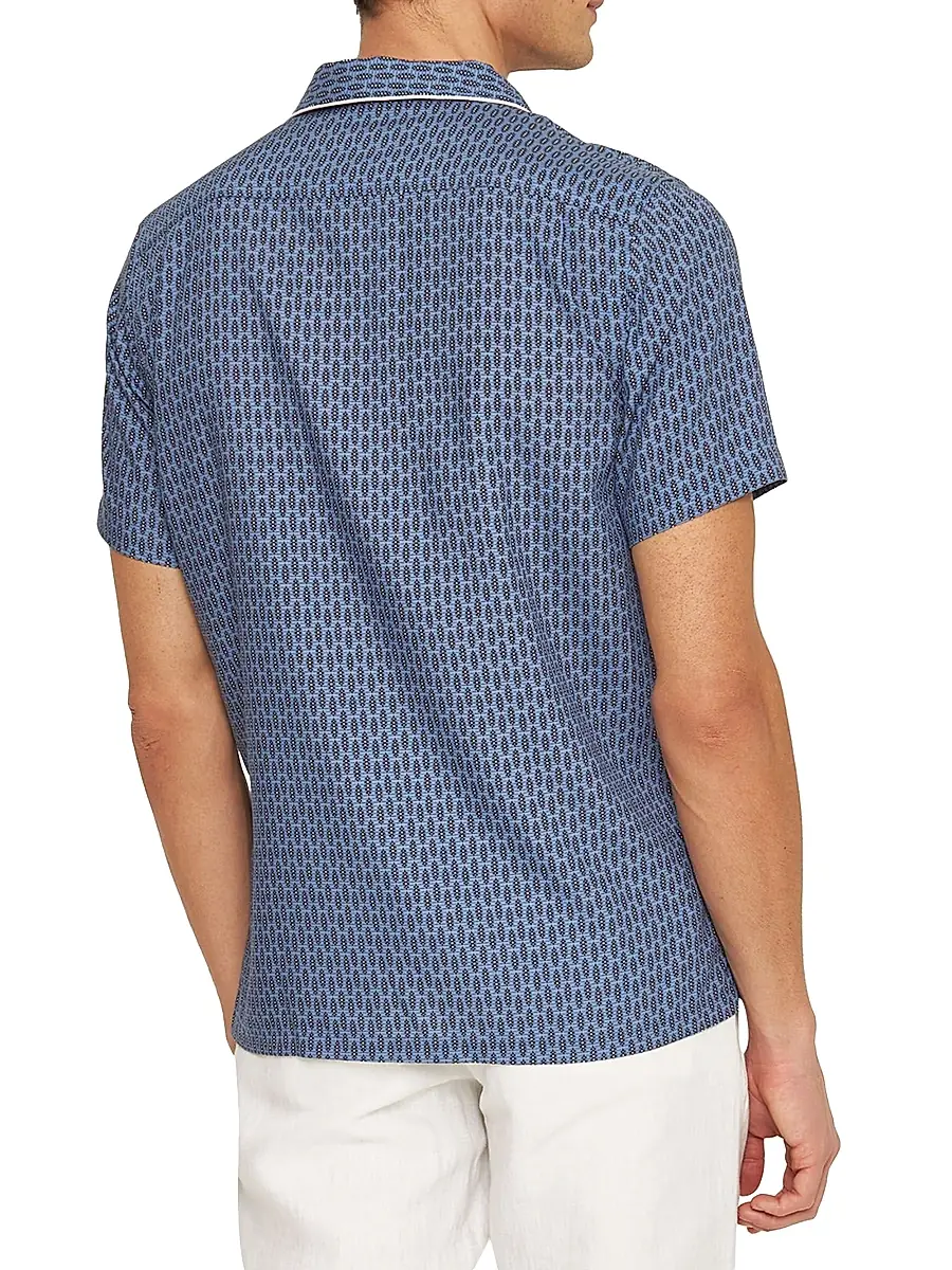 Orlebar Brown Men's Hibbert Perez Abstract Camp Shirt | Thumbnail 3 Orlebar Brown Men's Hibbert Perez Abstract Camp Shirt | Thumbnail 3