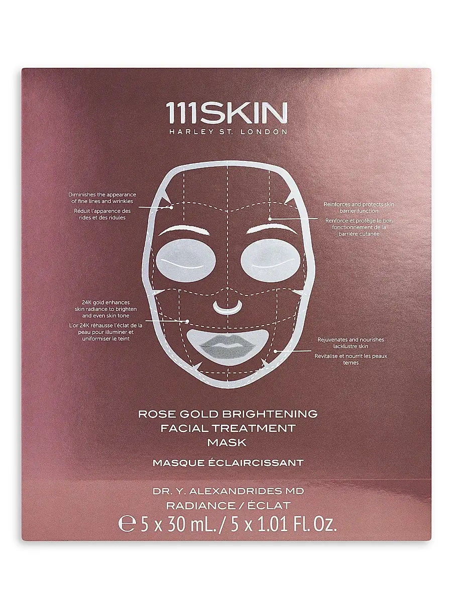 111SKIN Women's Rose Gold Brightening 5-Piece Facial Treatment Mask Set