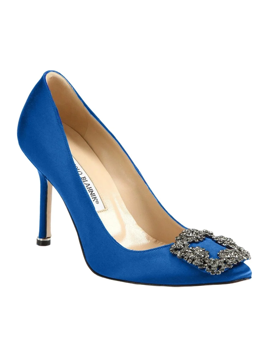 Women's Hangisi 105MM Embellished Satin Pumps