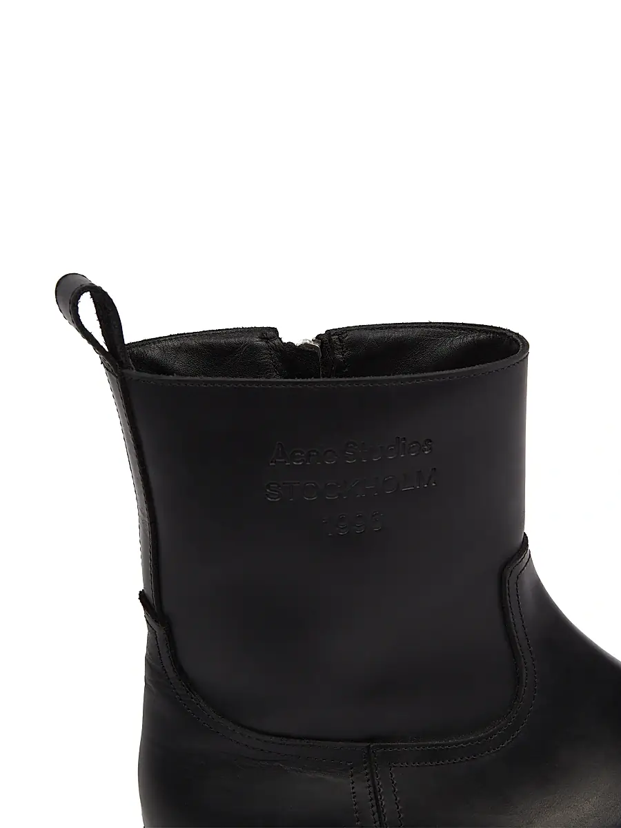 Acne Studios Men's Besare Waxed Leather Boots - Black | Thumbnail 6