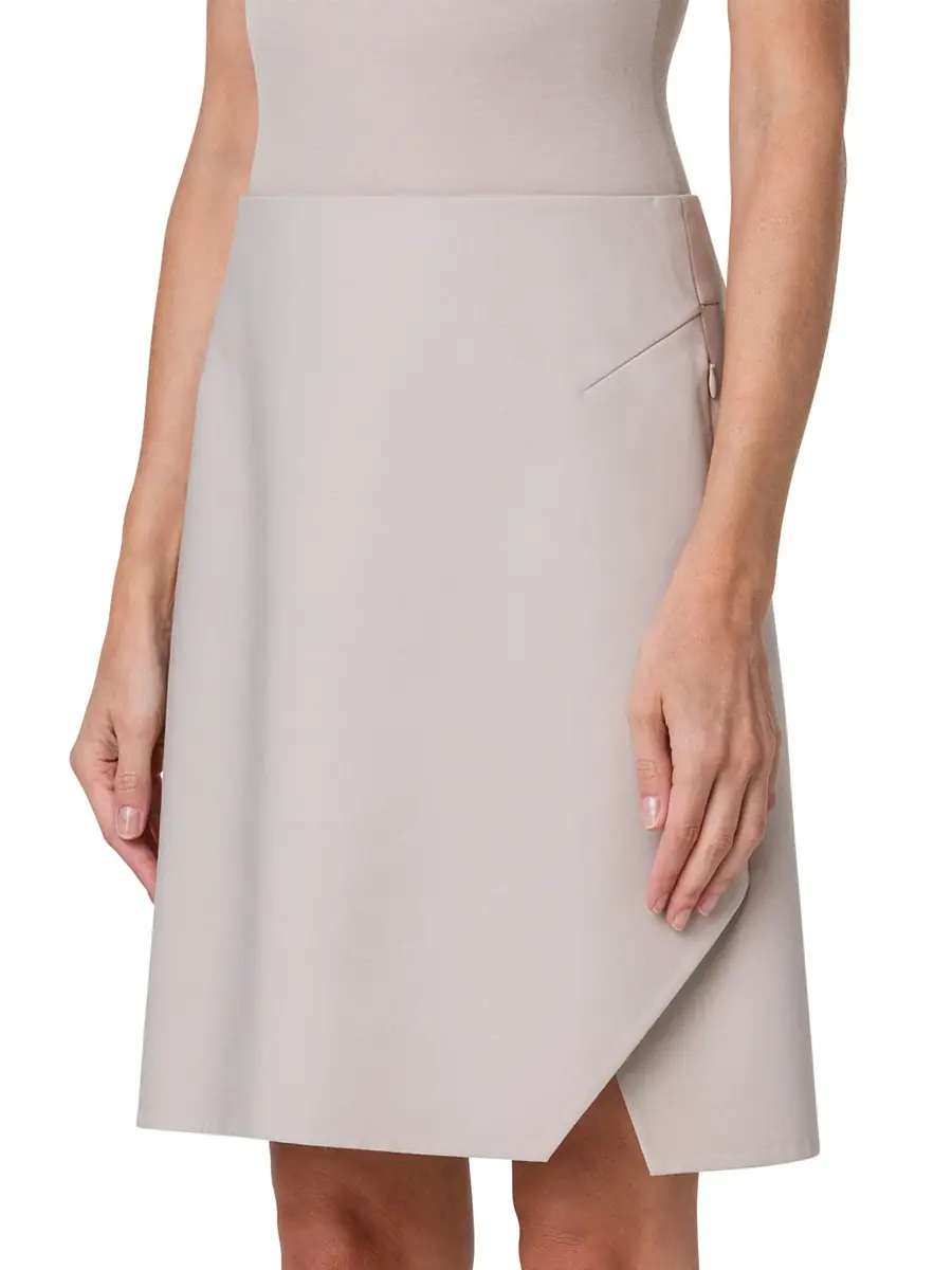Akris Women's Cotton-Silk Surplice Skirt - Sand | Thumbnail 2 Akris Women's Cotton-Silk Surplice Skirt - Sand | Thumbnail 2