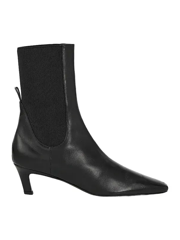 Women's 50MM Leather Kitten-Heel Ankle Boots Women's 50MM Leather Kitten-Heel Ankle Boots