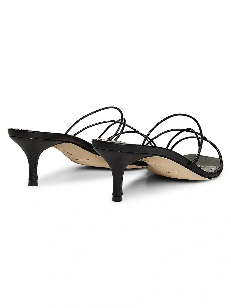 Manolo Blahnik Women's Ninfemu 50MM Leather Strappy Sandals - Gold | Thumbnail 15