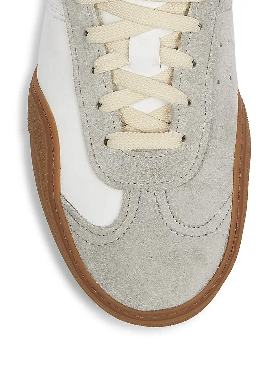 Acne Studios Men's Bars M Leather Low-Top Sneakers - White Brown | Thumbnail 4 Acne Studios Men's Bars M Leather Low-Top Sneakers - White Brown | Thumbnail 4