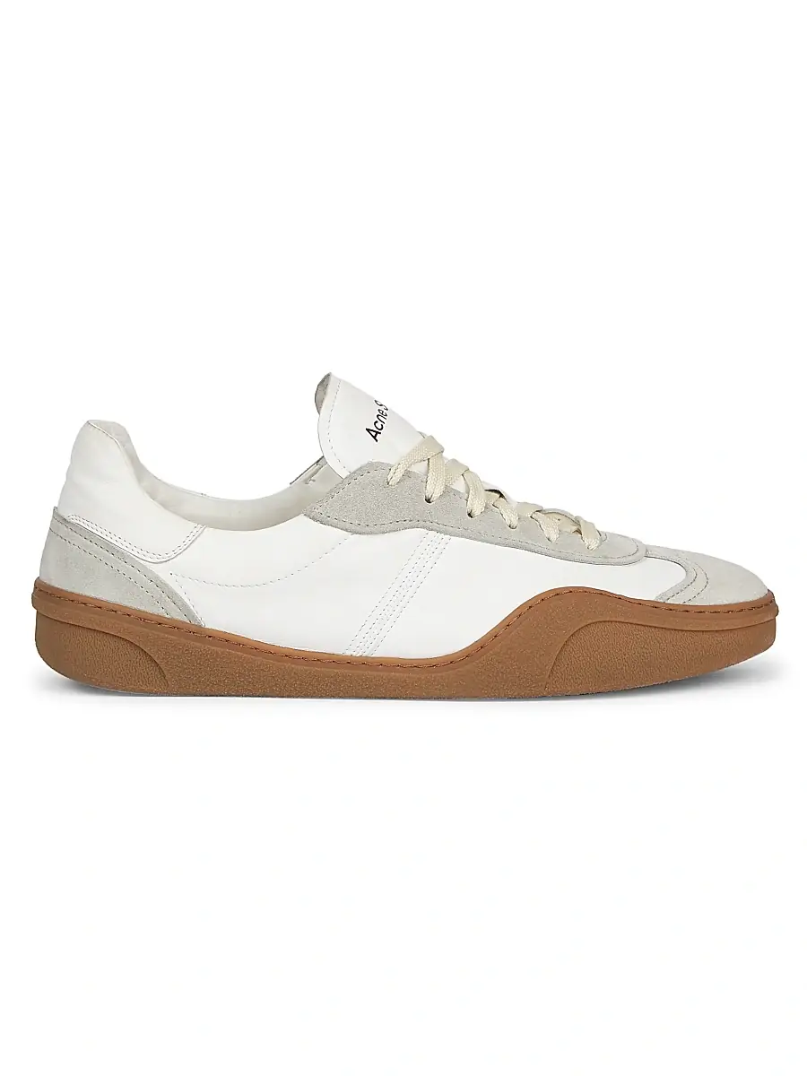 Men's Bars M Leather Low-Top Sneakers - White Brown Men's Bars M Leather Low-Top Sneakers - White Brown