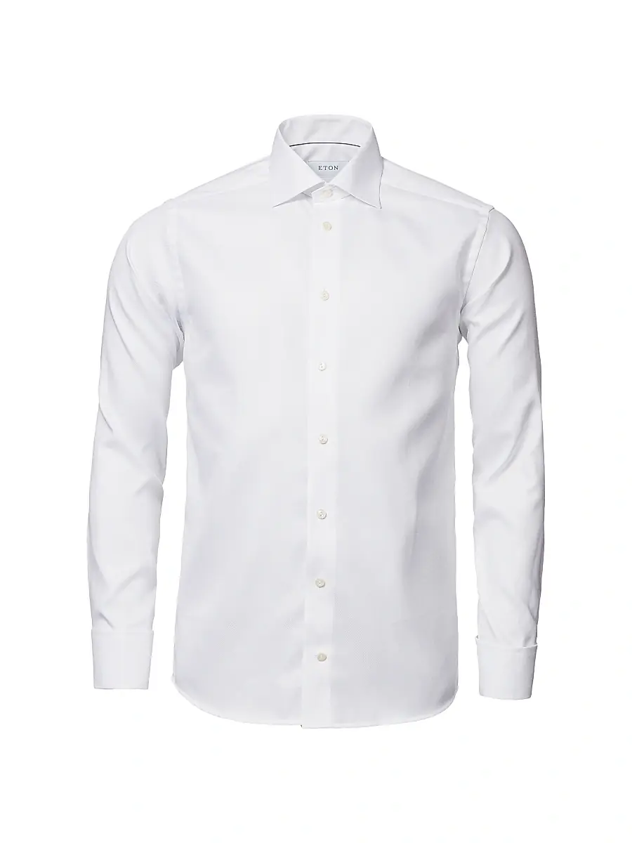 Eton Men's Contemporary-Fit Cavalry Twill French-Cuff Dress Shirt | Thumbnail 2 Eton Men's Contemporary-Fit Cavalry Twill French-Cuff Dress Shirt | Thumbnail 2