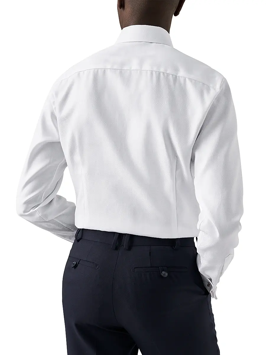 Eton Men's Contemporary-Fit Cavalry Twill French-Cuff Dress Shirt | Thumbnail 4 Eton Men's Contemporary-Fit Cavalry Twill French-Cuff Dress Shirt | Thumbnail 4