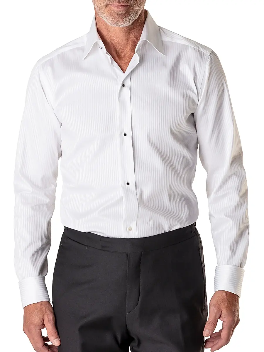Eton Men's Contemporary-Fit Satin Stripe Dress Shirt | Thumbnail 5 Eton Men's Contemporary-Fit Satin Stripe Dress Shirt | Thumbnail 5