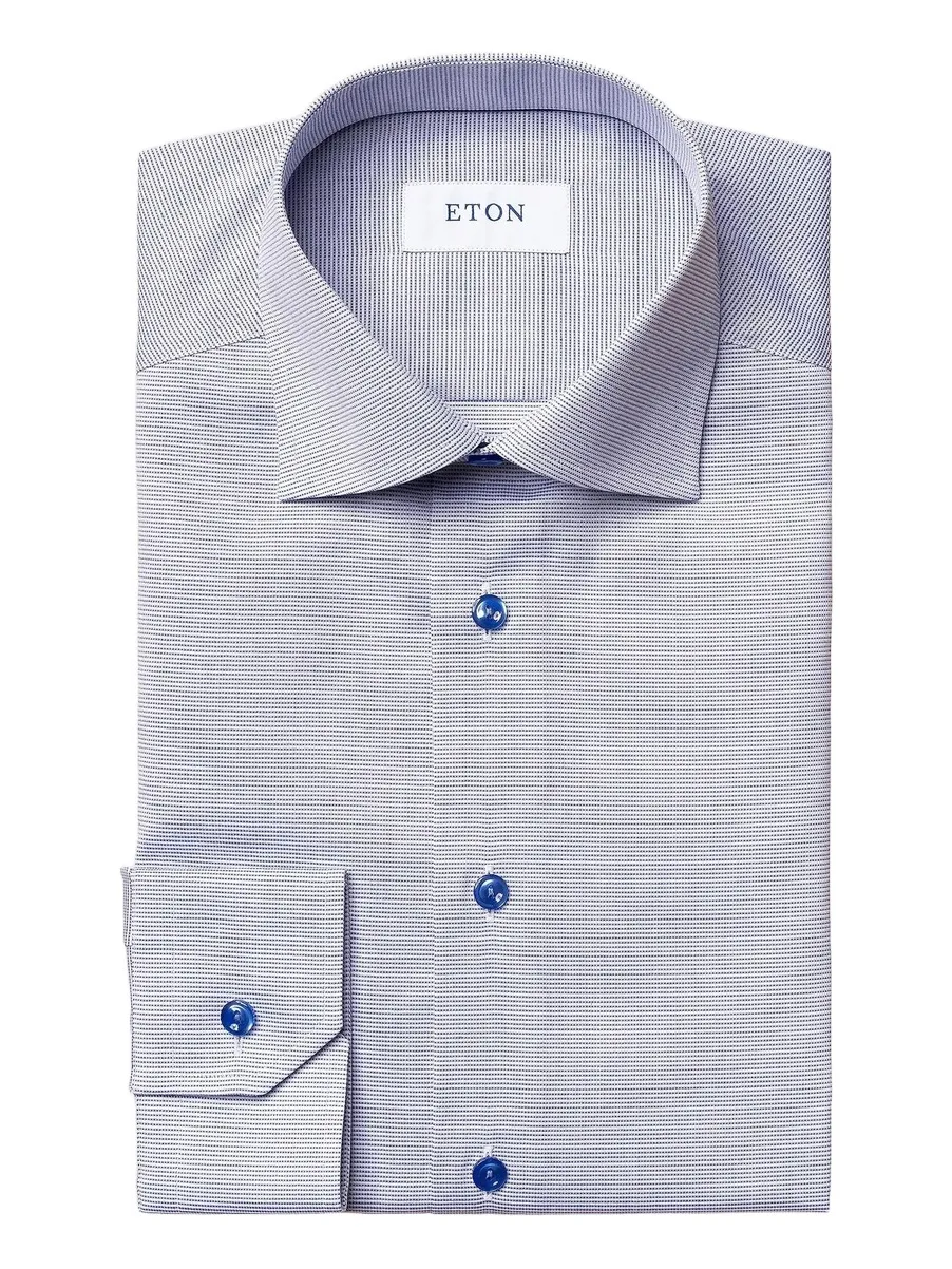 Men's Textured Cotton Slim-Fit Shirt