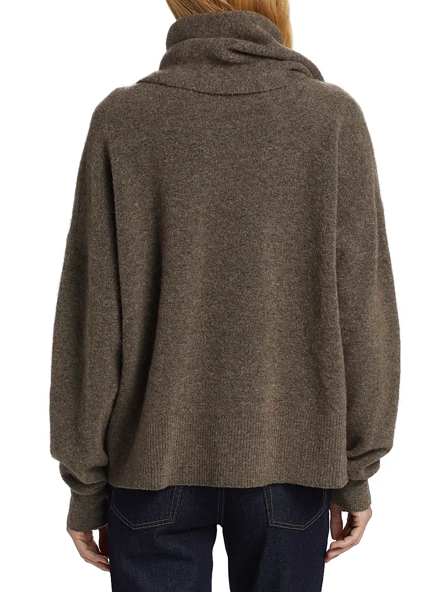 Toteme Women's Draped-Scarf Knit Sweater - Truffle | Thumbnail 5 Toteme Women's Draped-Scarf Knit Sweater - Truffle | Thumbnail 5