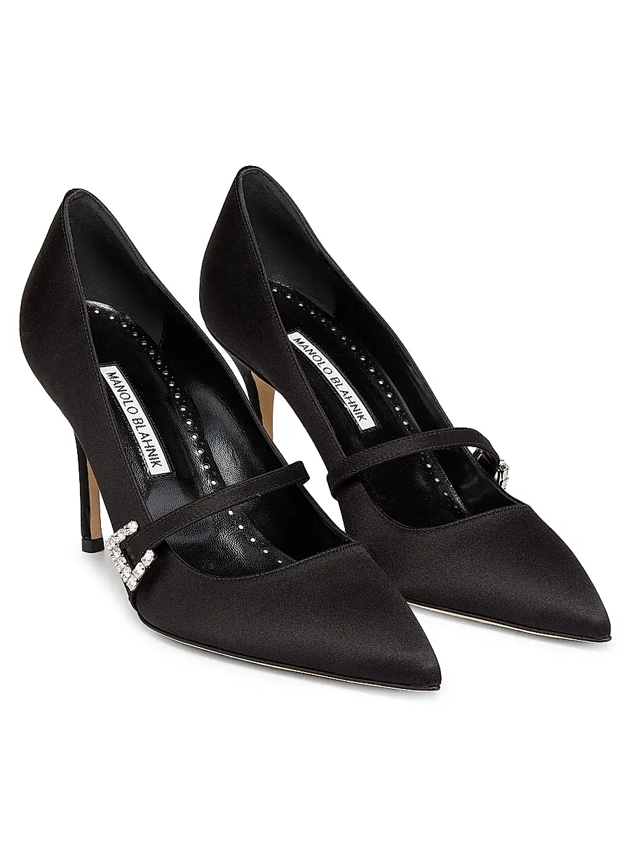 Manolo Blahnik Women's Ramima 90MM Pumps - Black | Thumbnail 2 Manolo Blahnik Women's Ramima 90MM Pumps - Black | Thumbnail 2
