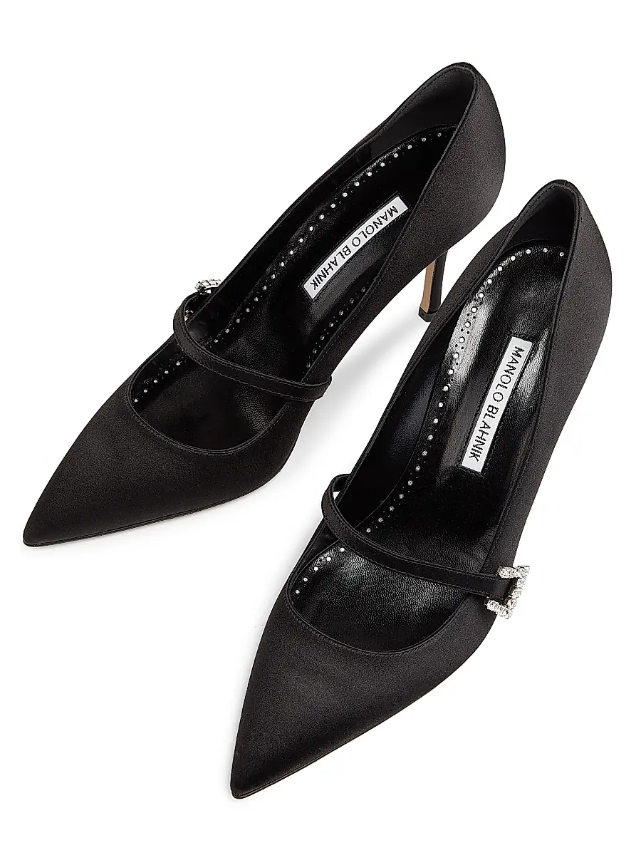 Manolo Blahnik Women's Ramima 90MM Pumps - Black | Thumbnail 4 Manolo Blahnik Women's Ramima 90MM Pumps - Black | Thumbnail 4