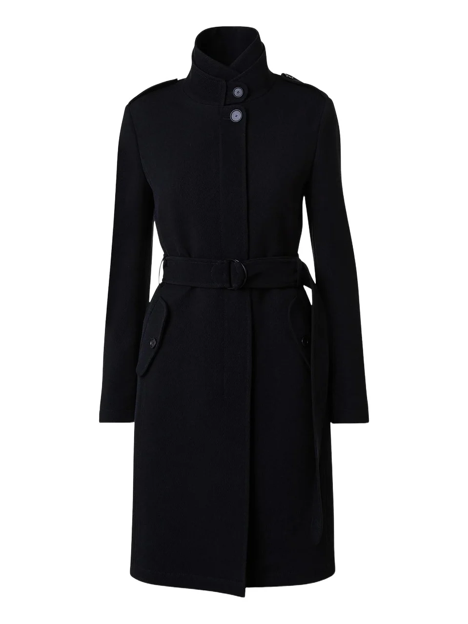 Women's Virgin Wool Belted Long Jacket