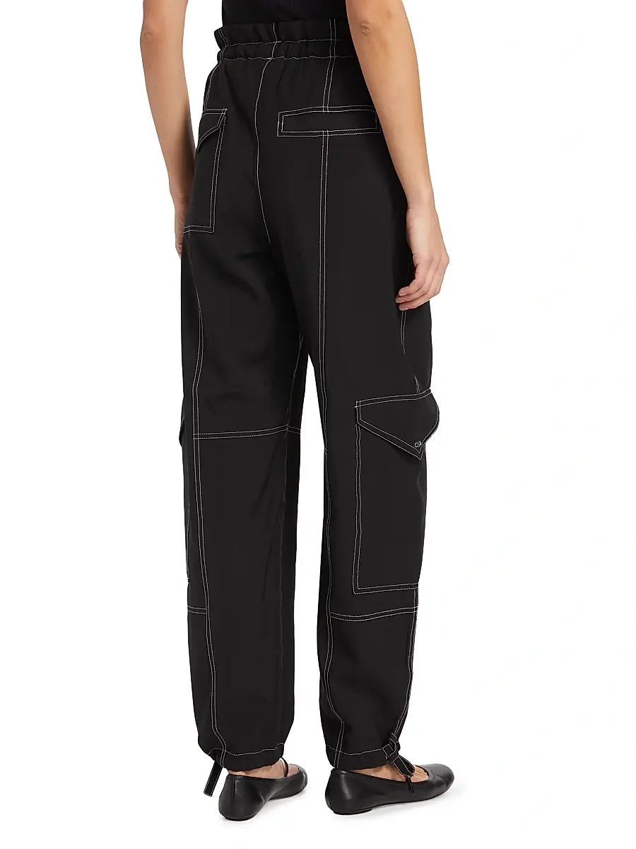 Ganni Women's Wide-Leg Drawstring Cargo Pants | Thumbnail 5 Ganni Women's Wide-Leg Drawstring Cargo Pants | Thumbnail 5