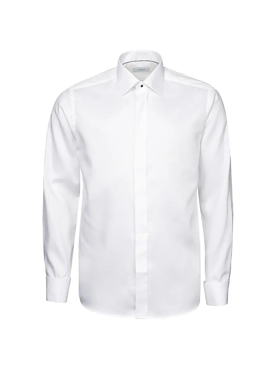 Eton Men's Slim-Fit Diamond Weave Formal Dress Shirt | Thumbnail 2 Eton Men's Slim-Fit Diamond Weave Formal Dress Shirt | Thumbnail 2