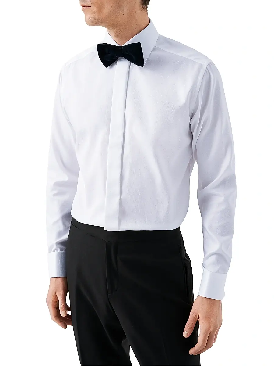Eton Men's Slim-Fit Diamond Weave Formal Dress Shirt | Thumbnail 3 Eton Men's Slim-Fit Diamond Weave Formal Dress Shirt | Thumbnail 3
