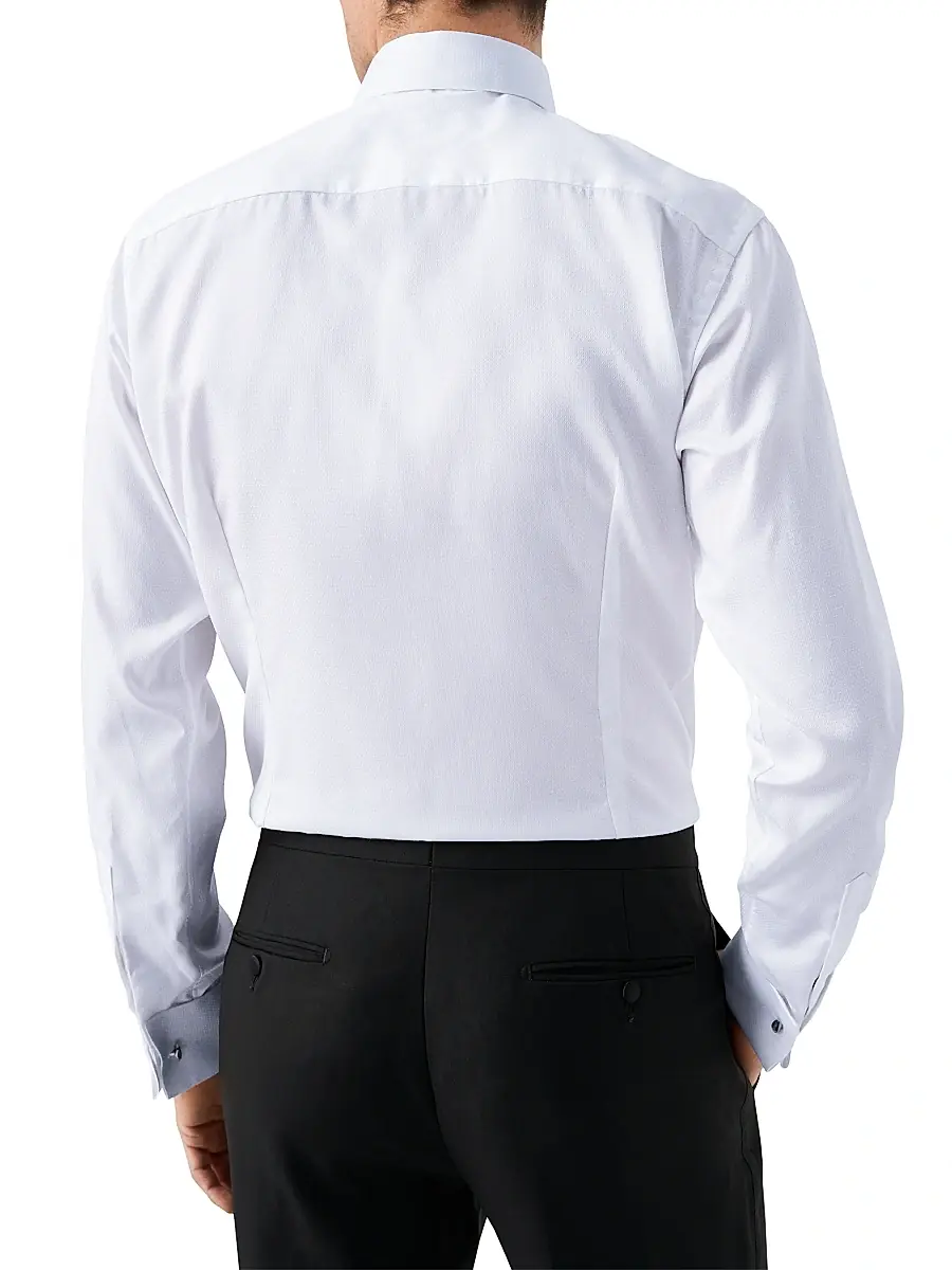 Eton Men's Slim-Fit Diamond Weave Formal Dress Shirt | Thumbnail 4 Eton Men's Slim-Fit Diamond Weave Formal Dress Shirt | Thumbnail 4