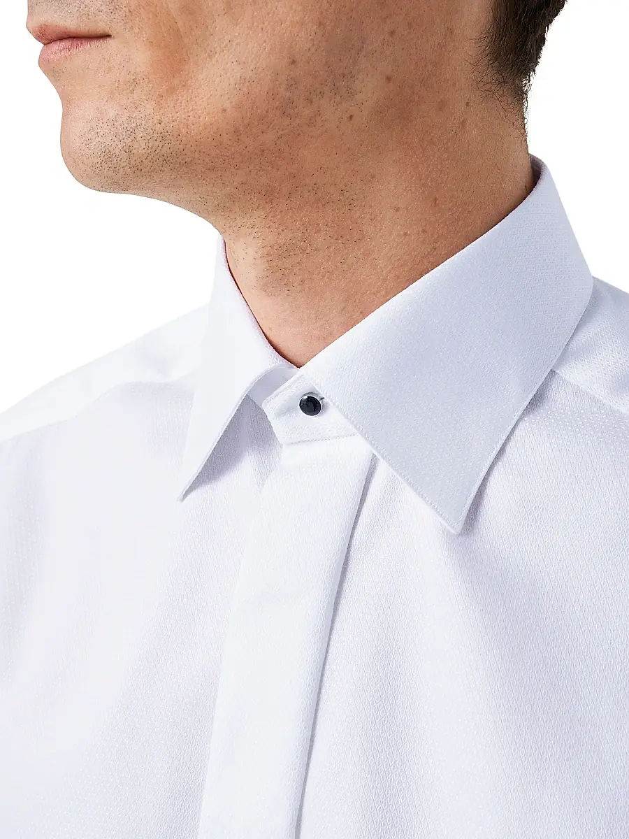 Eton Men's Slim-Fit Diamond Weave Formal Dress Shirt | Thumbnail 5 Eton Men's Slim-Fit Diamond Weave Formal Dress Shirt | Thumbnail 5