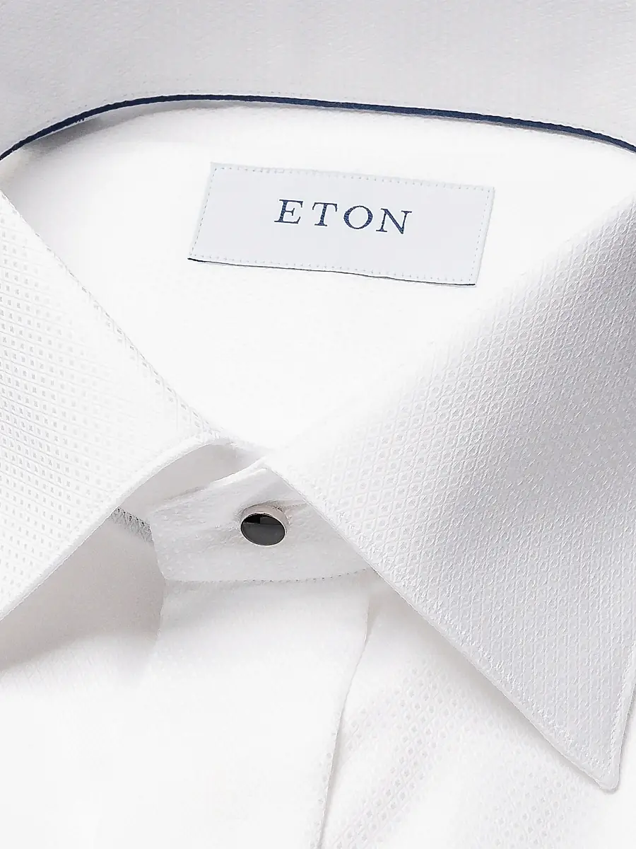 Eton Men's Slim-Fit Diamond Weave Formal Dress Shirt | Thumbnail 6 Eton Men's Slim-Fit Diamond Weave Formal Dress Shirt | Thumbnail 6