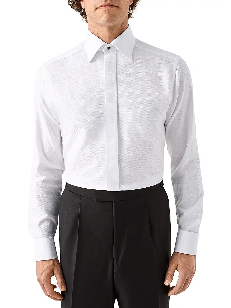 Eton Men's Contemporary-Fit Semi Solid Dobby Shirt | Thumbnail 3 Eton Men's Contemporary-Fit Semi Solid Dobby Shirt | Thumbnail 3