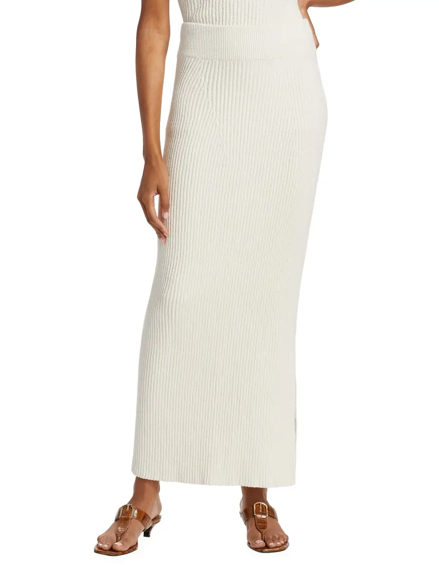 Toteme Women's Bouclé Knit Maxi Skirt - Ecru | Thumbnail 2 Toteme Women's Bouclé Knit Maxi Skirt - Ecru | Thumbnail 2