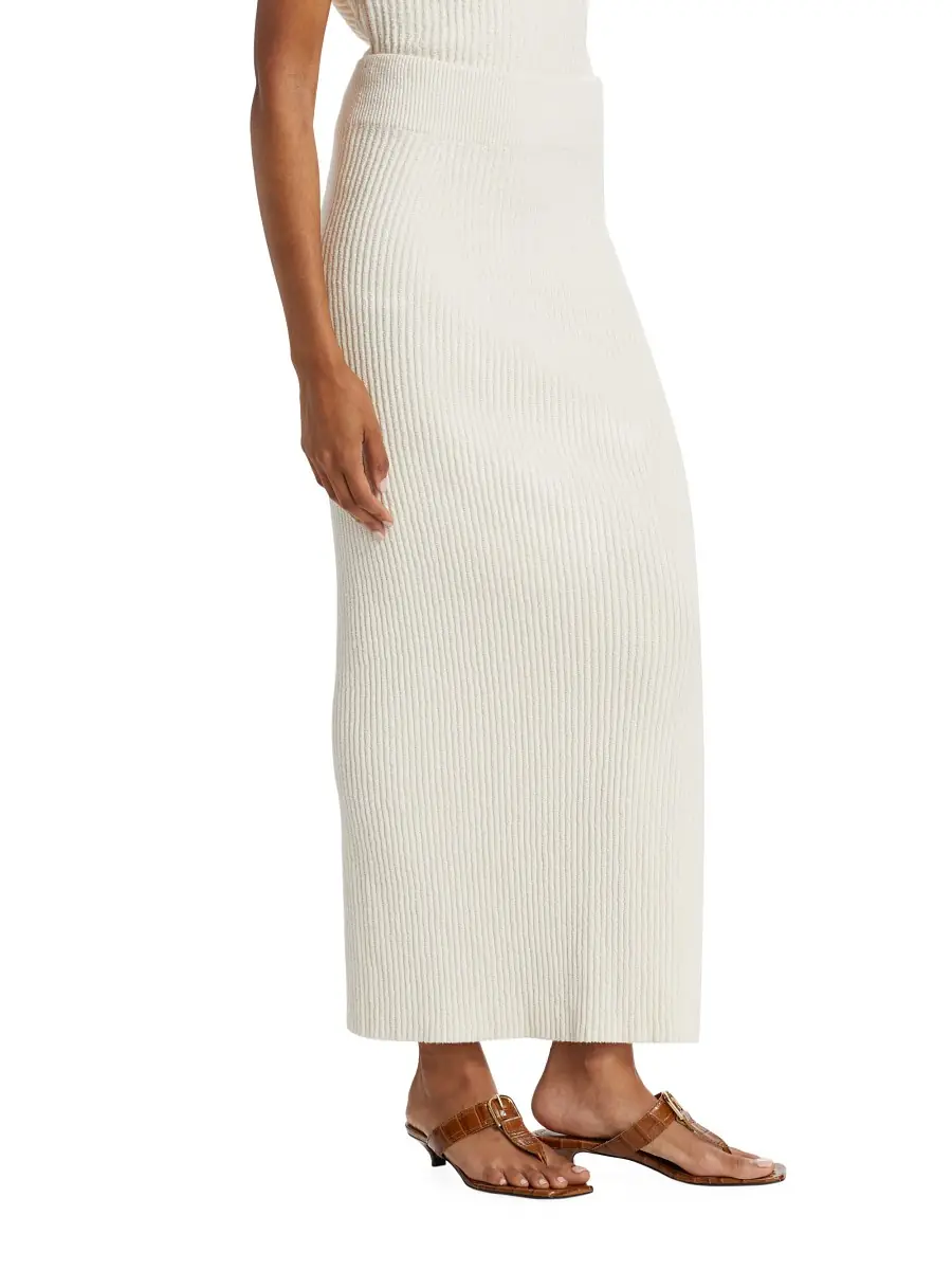 Toteme Women's Bouclé Knit Maxi Skirt - Ecru | Thumbnail 3 Toteme Women's Bouclé Knit Maxi Skirt - Ecru | Thumbnail 3