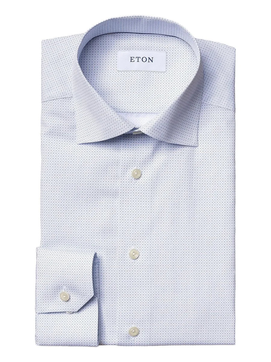 Men's Contemporary-Fit Micro Print Long-Sleeve Dress Shirt