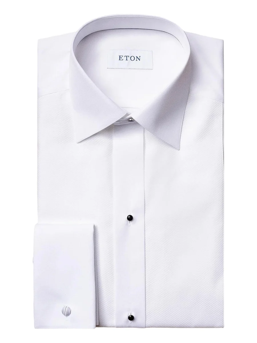 Men's Contemporary-Fit Piqué Bib Dress Shirt Men's Contemporary-Fit Piqué Bib Dress Shirt