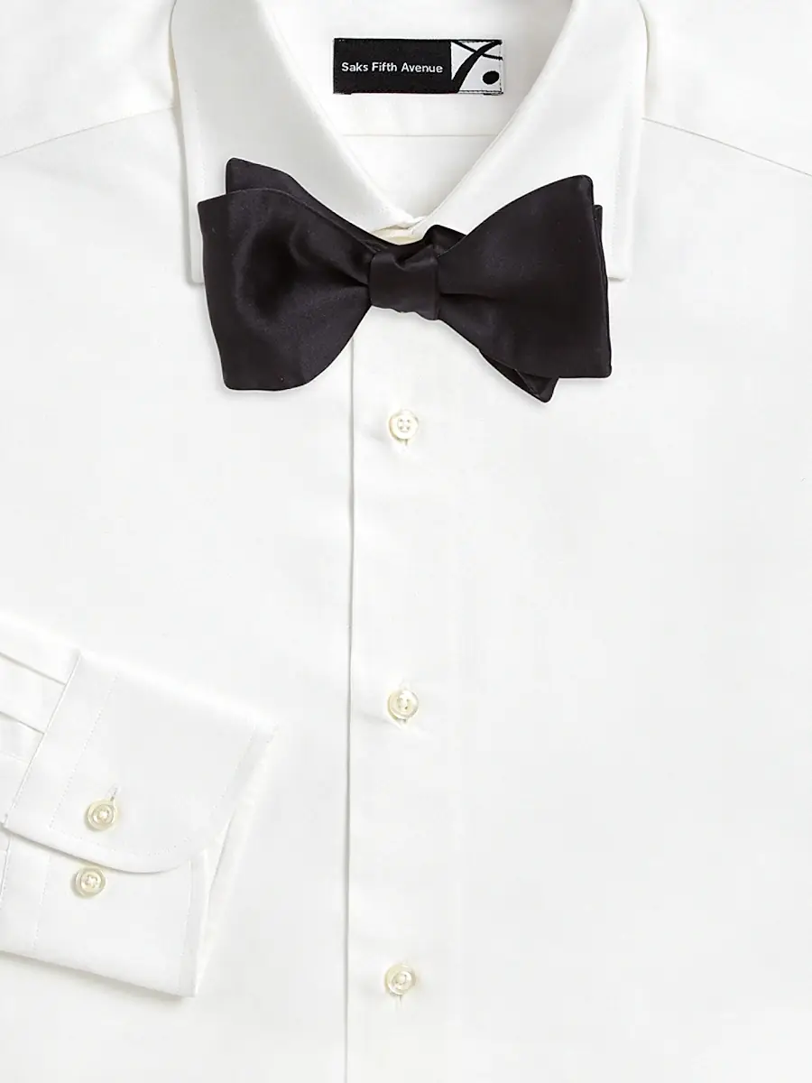 Eton Men's Solid Silk Self-Tied Bow Tie - Black | Thumbnail 2 Eton Men's Solid Silk Self-Tied Bow Tie - Black | Thumbnail 2