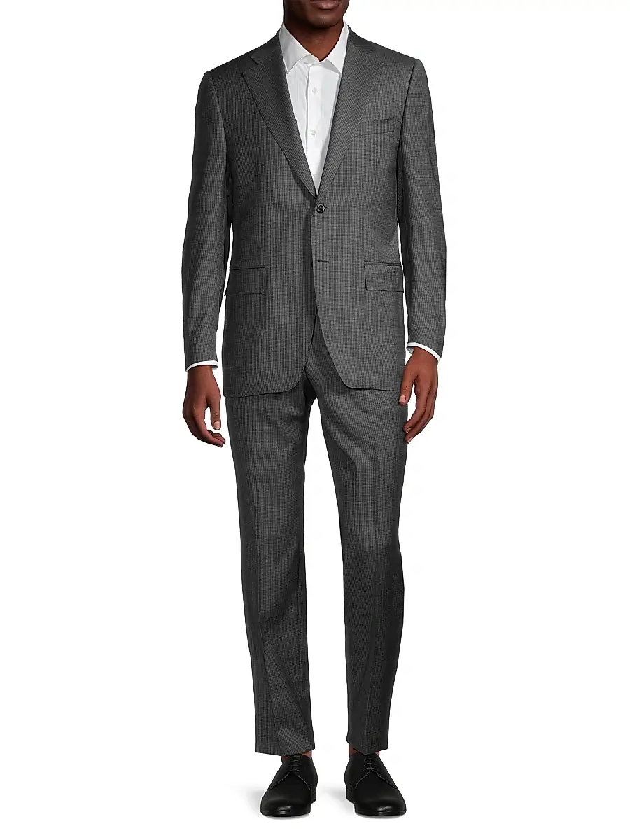 Canali Men's Siena Wool Single-Breasted Suit - Dark Grey | Thumbnail 2 Canali Men's Siena Wool Single-Breasted Suit - Dark Grey | Thumbnail 2
